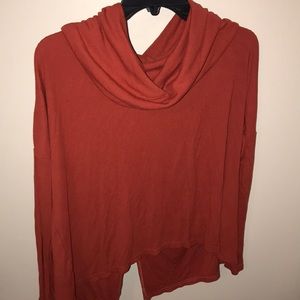 orange sweater with slit back